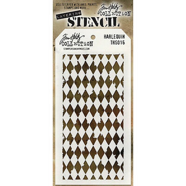 Stampers Anonyme Tim Holtz - Pochoir superposé, 4,125 pouces par 8,5 pouces, arlequin