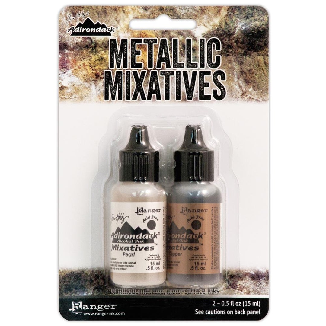 Ranger TIM21254 Adirondack Alcohol Ink Metallic Mixatives, 1/2-ounce, 2 ...