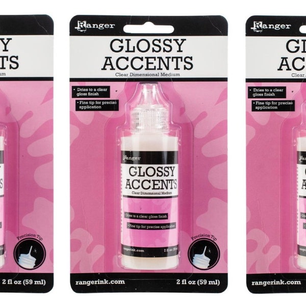 Ranger Glossy Accents Präzisionsspitze 2 Unzen pro Flasche - 3er-Bundle!