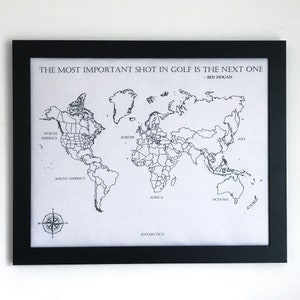 Custom Golfer’s Map - Pinnable maps to mark the courses you&#39;ve played around the world or a specific country