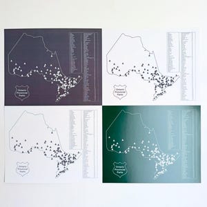 Impression de Parcs Ontario, Impression de carte des parcs provinciaux de l'Ontario