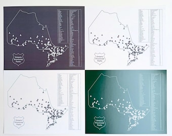 Ontario Parks Print, Ontario Provincial Parks Map Print