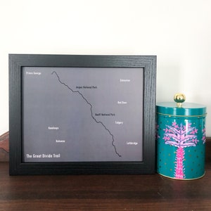 Framed Great Divide Trail Map Prints, Printed maps of the Great Divide Trail in Alberta and BC