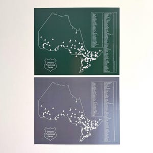 SECONDS Impression de Parcs Ontario, Impression de carte des parcs provinciaux de l'Ontario