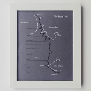 Bruce Trail Map and Pins|Pin Progress Map | Framed Maps of The Bruce Trail