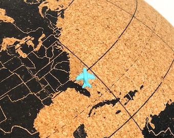 Miniature Airplane Map Marker Push Pins (12)