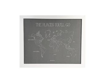 The Places You’ll Go World Push Pin Map