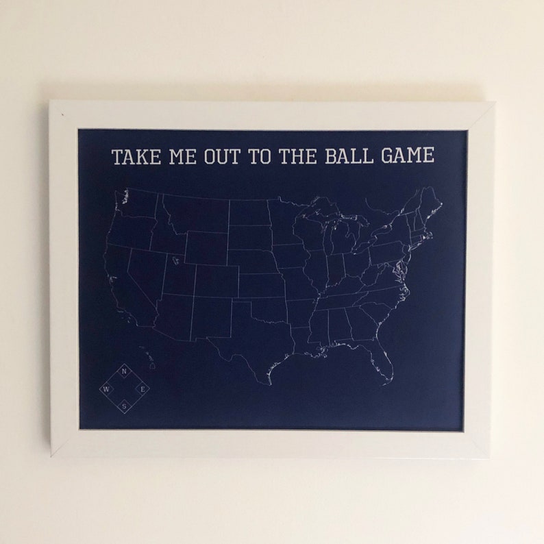 Baseball Push Pin Map | MLB Ballpark Map | Baseball Map - Etsy Canada