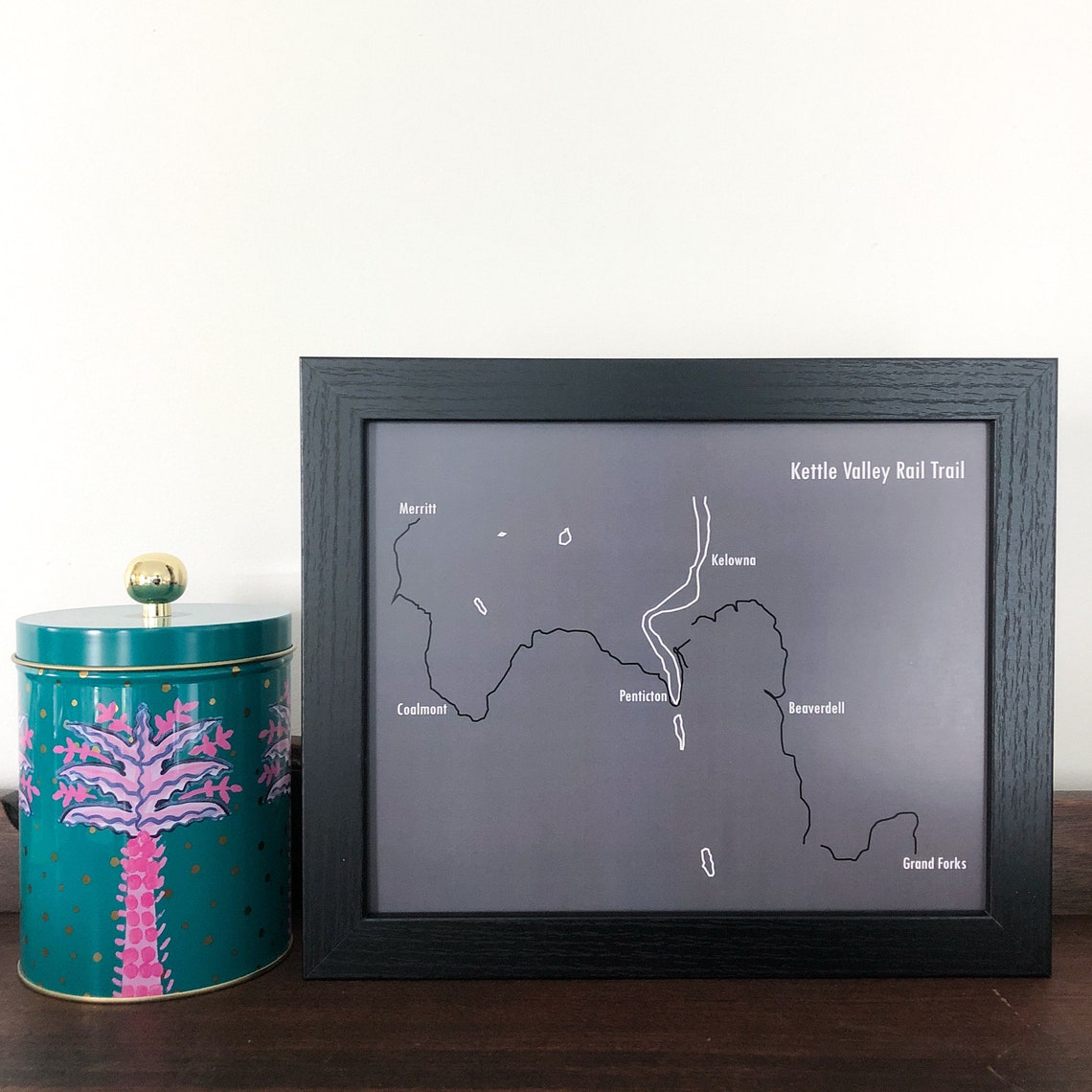 Kettle Valley Rail Trail Map Postcard Prints Printed Maps of Etsy