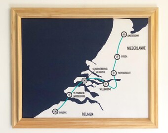 Custom Push Pin Map of Region, City, Area or Trip