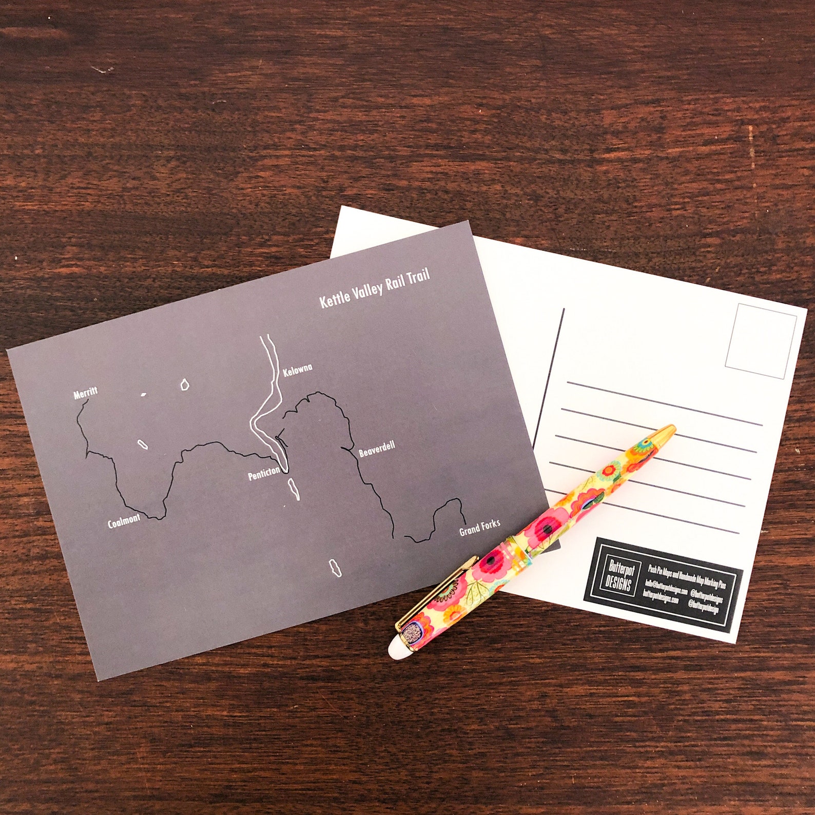 Kettle Valley Rail Trail Map Postcard Prints Printed Maps of Etsy