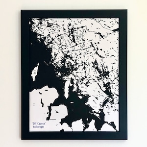 Custom Lake Map Printed on Fabric or Paper | Framed Map of Lake of your choice