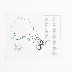 Ontario Parks Print, Ontario Provincial Parks Map Print image 3