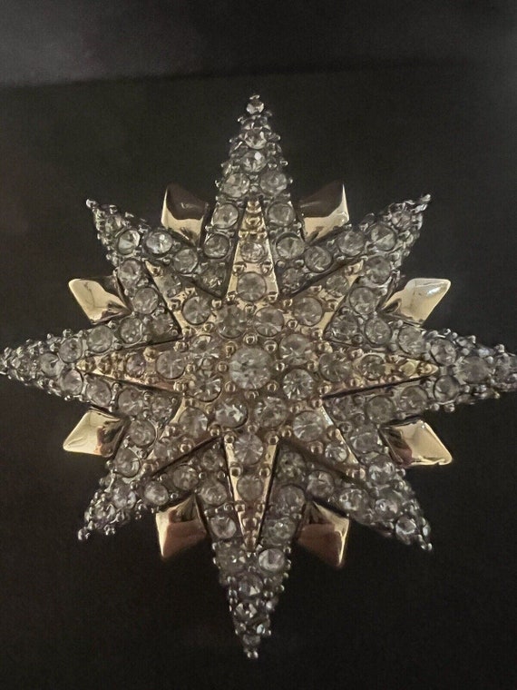 STARBURST “ Brooch pin Statement Star gold toned … - image 2