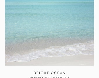 Bright Turquoise Water and Sugar White Sand Beach Photo - Coastal Wall Art