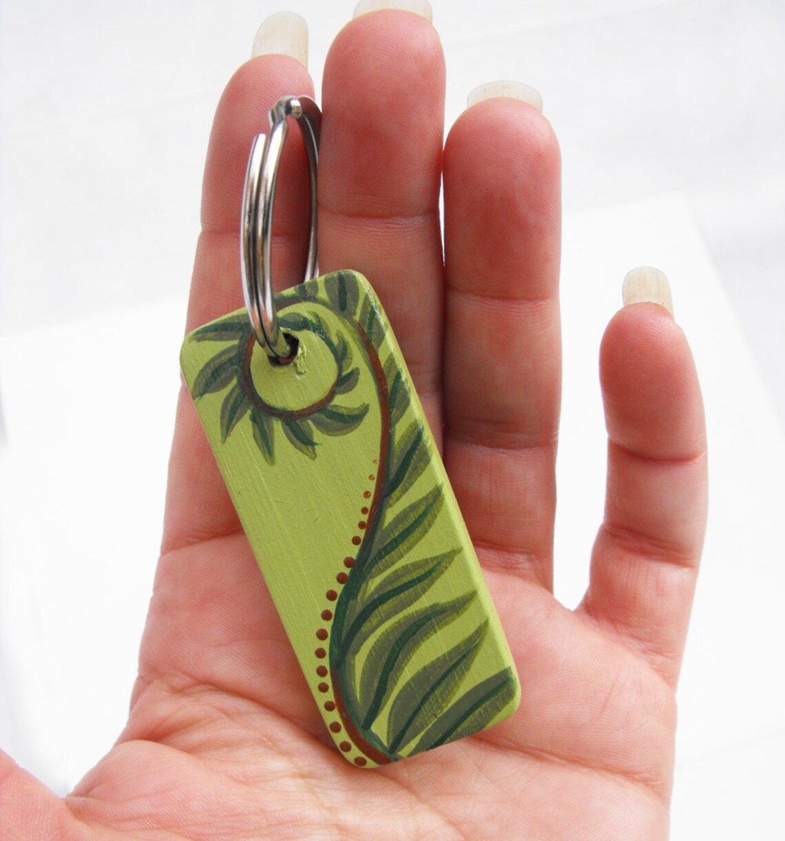 Purple Flowers Key Chain Hand Painted Wooden Keychain With Etsy