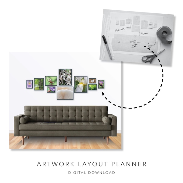 Artwork Layout Planner for Photo Groupings and Art Arrangments - Digital Download