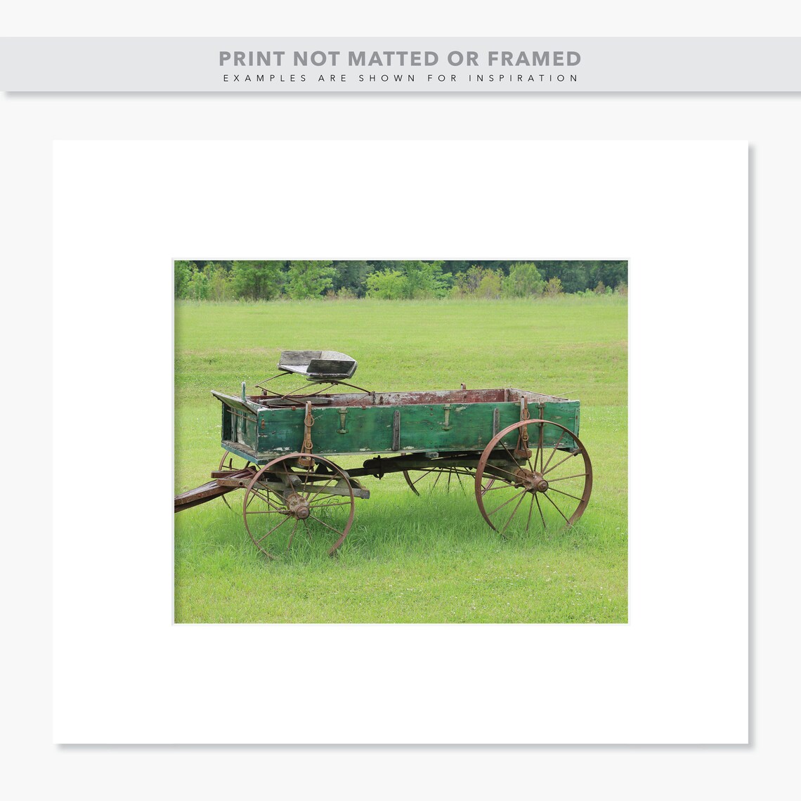 Old Horse Drawn Farm Wagon With Rusted Metal Wheels and Worn Faded ...