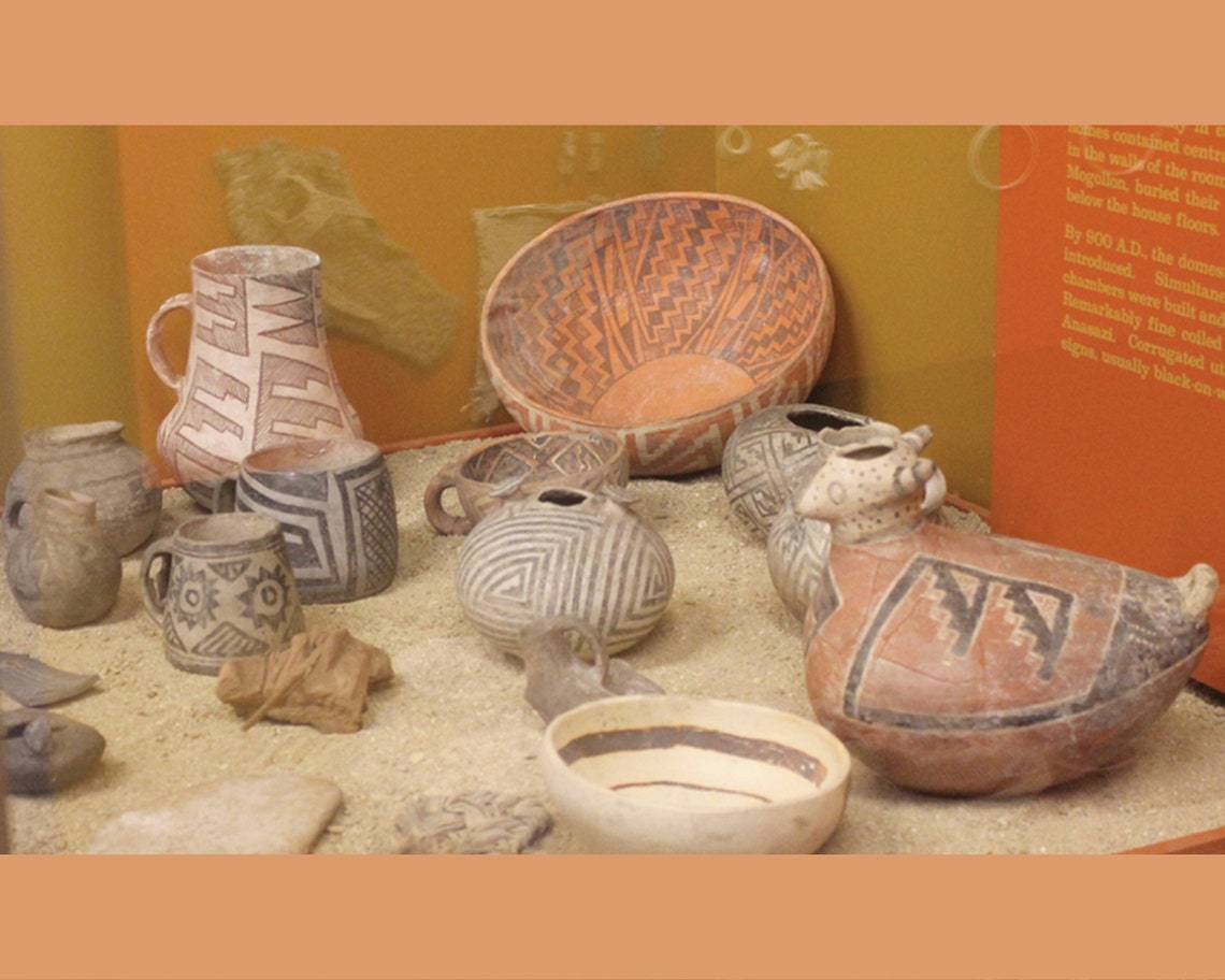 Mounted Anasazi Pottery Shard Art Piece Ancient Native Etsy