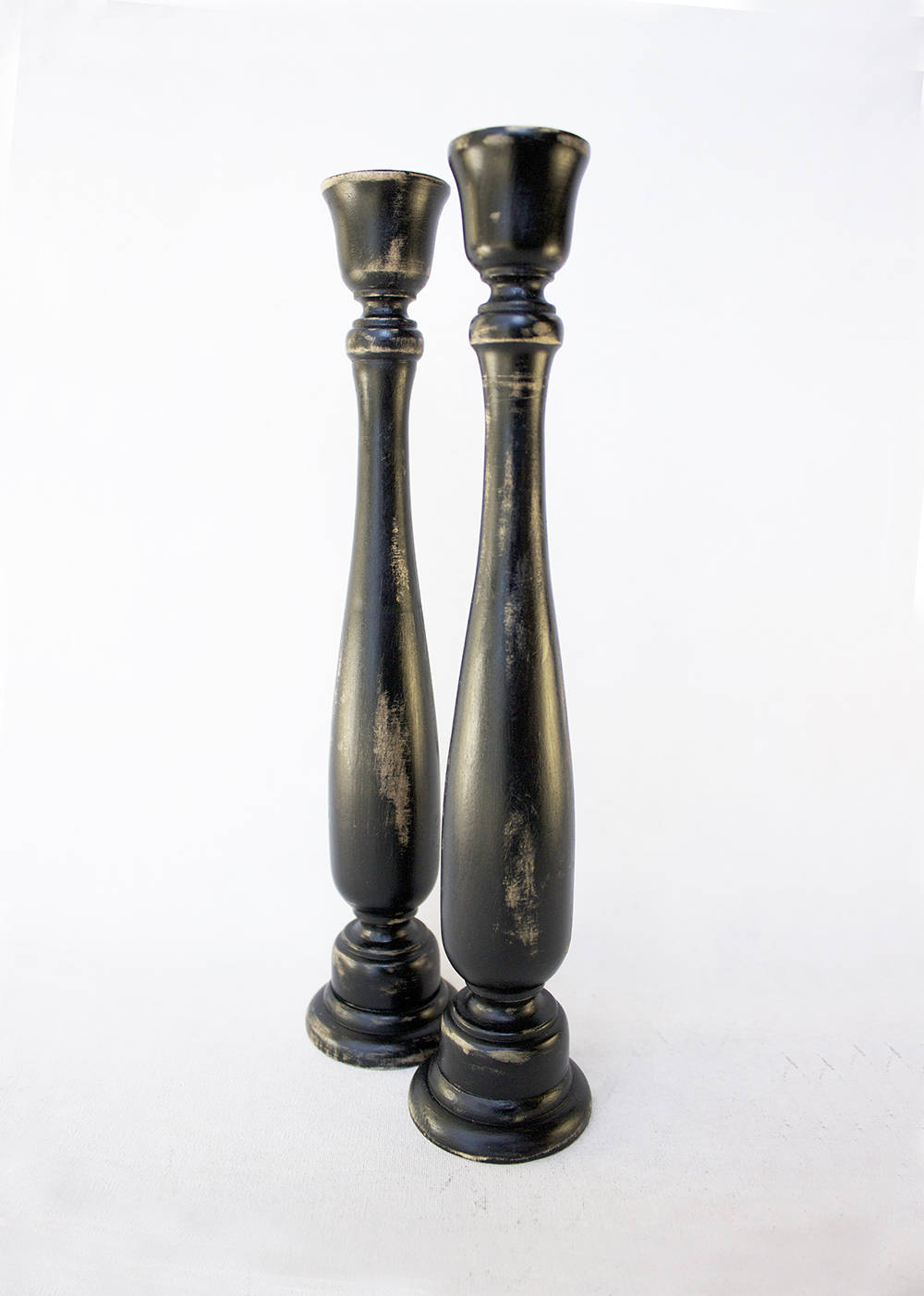 Wooden Candlesticks 2 Pair or Set of Two Larger Hand Etsy