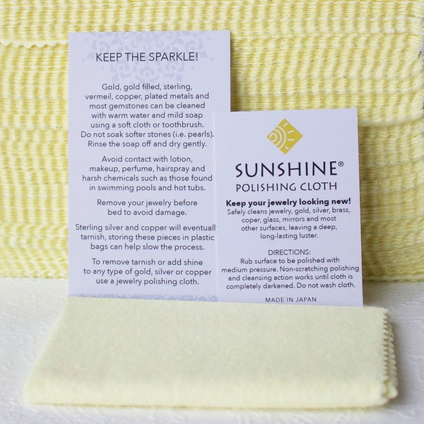 Sunshine® Polishing Cloth Large Full Size 5 x 7.5 inch Tarnish Remover to Polish Your Jewelry