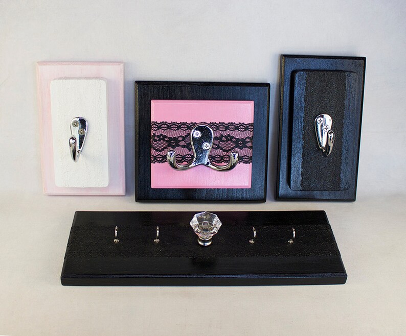 Black on Black Lace Lingerie Wall Peg Board Coat Rack Hooks Etsy