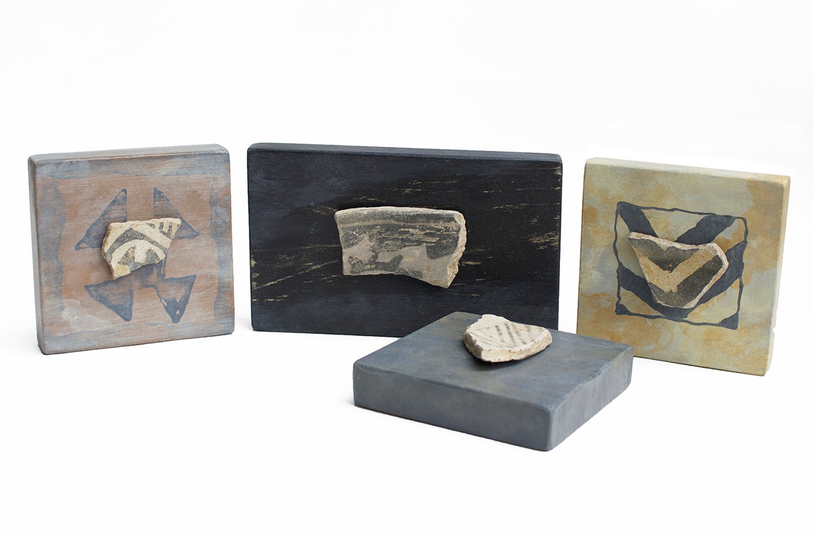 Mounted Anasazi Pottery Shard Art Piece Ancient Native Etsy