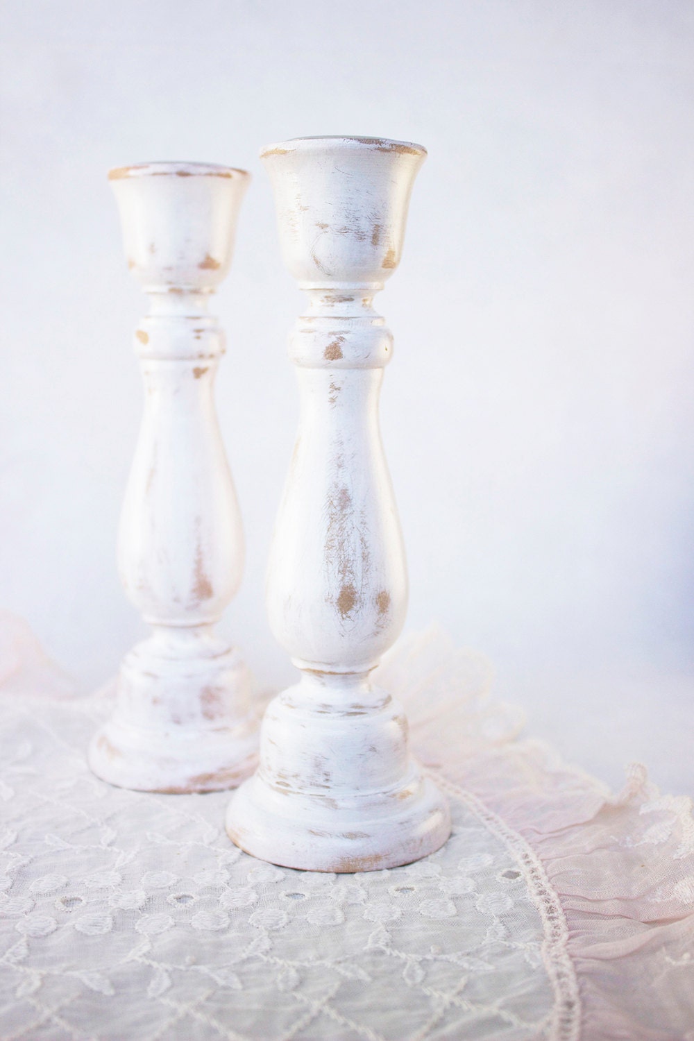 Wooden Candlesticks 2 Pair or Set of Two Larger Hand Etsy