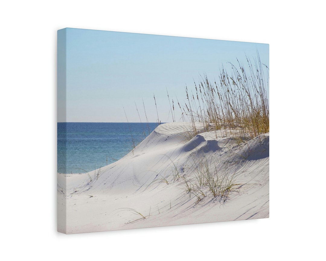 Pristine Sand Dune Canvas Wall Art - Sugar White Sand and Sea Grass ...