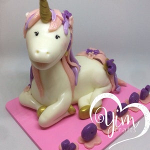 Cute Unicorn cake topper Gold and Pink, Unicorn topper cake, Unicorn birthday cake topper, Unicorn birthday topper, Clay unicorn cake topper image 7
