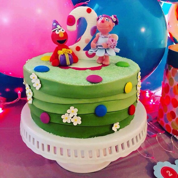 Elmo Cake Topper Elmo And Abby Birthday Cake Topper Sesame Etsy