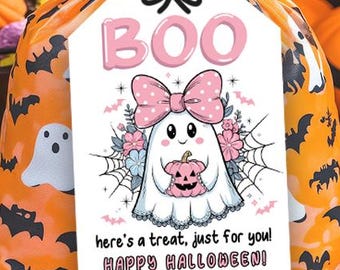 Etiquetas imprimibles para bolsas de dulces de Halloween – Etiquetas personalizadas para golosinas (Descarga digital)