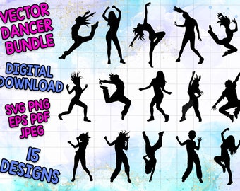 Descarga digital VECTOR Silueta Clip Art Bailarines