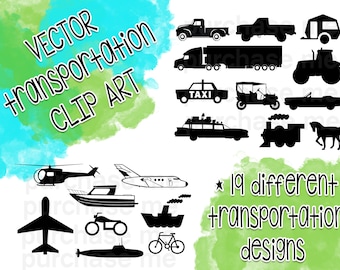 Digital Download VECTOR Silhouette Transportation Clip Art