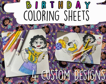 Hojas para colorear de cumpleaños inspiradas en Encanto