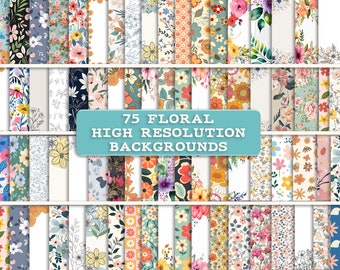 Fondos con estampados florales: Diseños retro vintage (Descarga digital)