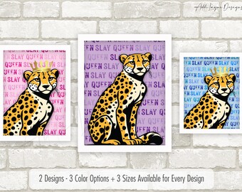 Colección de estampados de guepardo de Slay Queen - Descarga digital - Varios colores y tamaños