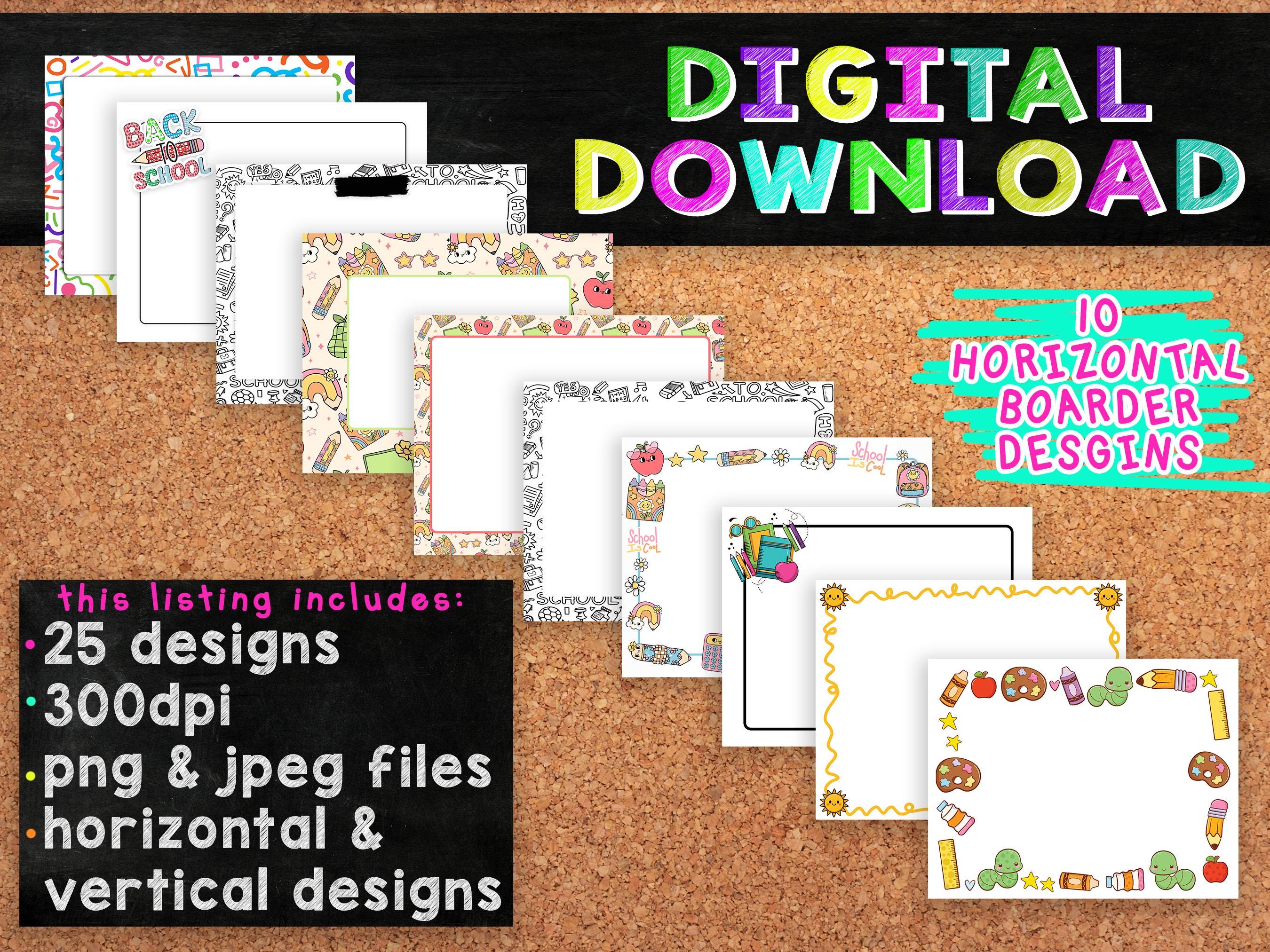 Bordersページ School Page Borders Bundle: 25 PNG & JPG Frames (digital Download
