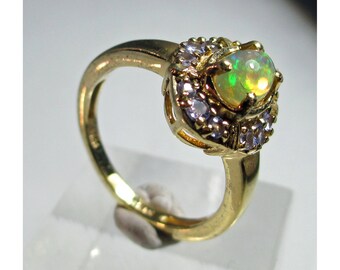 Opal- und Tansanitring, Größe 7 - Gold Vermeil - ww1452