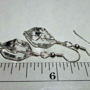 ww1302 1/2 Wirewrap HERKIMER DIAMOND EARRINGS Argentium Sterling Silver image 3