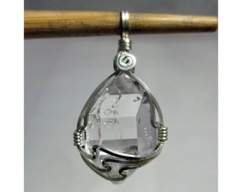 3/4"+ HERKIMER Diamant-Wrapping-Anhänger - Sterlingsilber Agentium---ww434