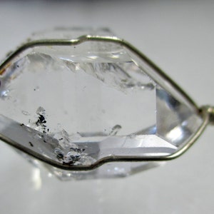 9.6 Gram HERKIMER DIAMOND Wirewrap Pendant Agentium Sterling Silver ww537 image 4