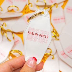 White Feelin Petty Motel Key Tag Keychain