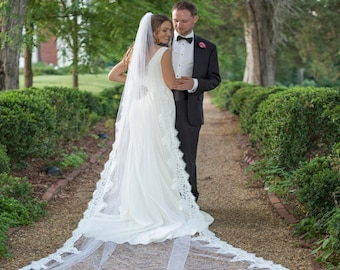 Alencon Lace Wedding Veil