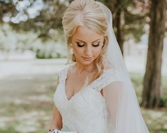 Sheer Soft Wedding Veil | Very Sheer Veil, Cathedral, Fingertip Chapel Veil, Bridal Veil, Soft Sheer Bridal Veil,