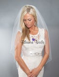 Rhinestone Edge Veil | Sparkle Wedding Veil, Cathedral Fingertip, Ivory Veil, Swarovski, Rhinestone Edge Crystal Edge