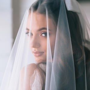 Blusher Veil | Add Blusher Attachment to any Veil, Ivory Blusher Veil Short, Short Veil, Blusher Wedding Veil, Veil Short Blusher White Veil