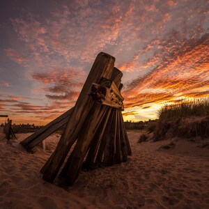 Lossiemouth Sunset , Acrylic, aluminium or Canvas print black n white, Scottish Landscape, coastal seascape, natural beauty, wall art