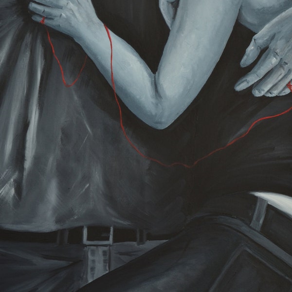 Safe "red thread of destiny series, Acrylic painting