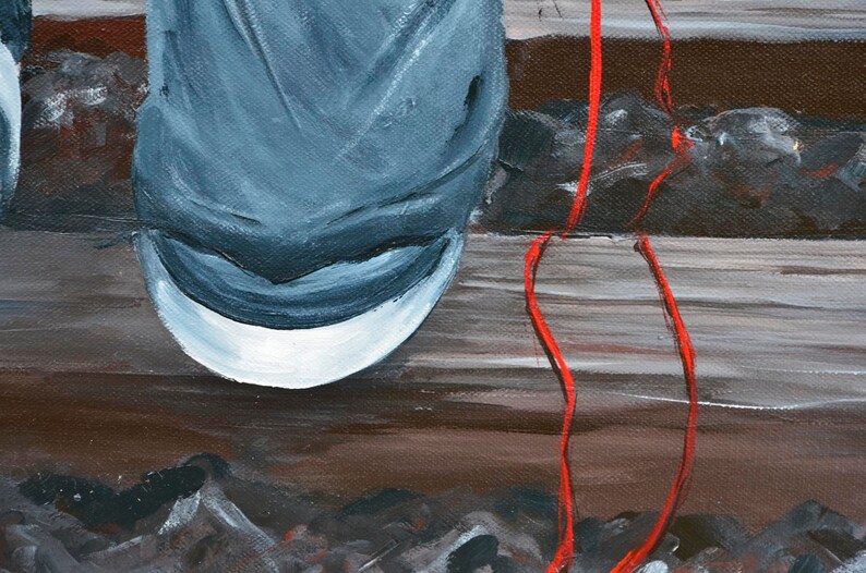 The Journey "red Thread of Destiny Series, Acrylic Painting - Etsy UK